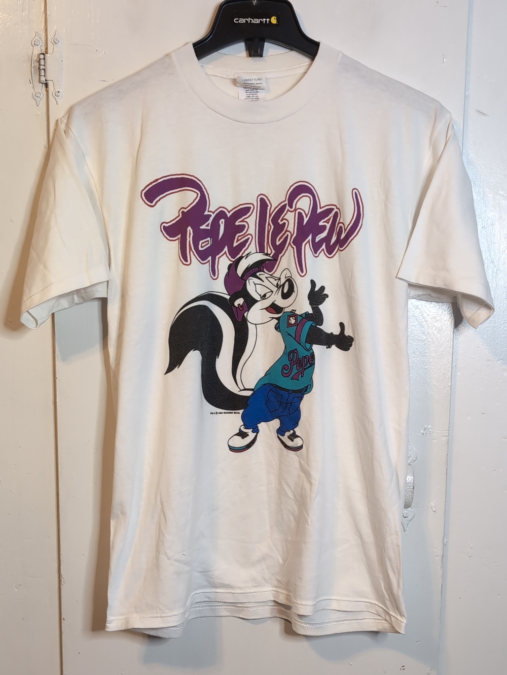 Vint. '94 Looney Tunes Pepé Le Pew tee mens large